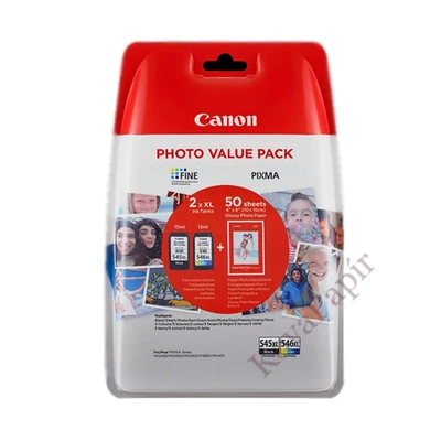 Festékpatron CANON PG-545XL/CL-546XL Multipack + 10x15 GP-501 fotópapír