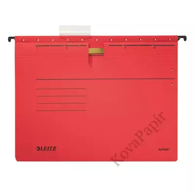Függőmappa gyorsfűző szerkezettel LEITZ Alpha A/4 karton piros 25 db/doboz