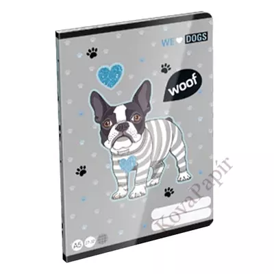 Füzet LIZZY CARD A/5 32 lapos kockás 27-32 We Love Dogs Woof