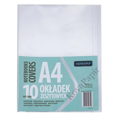 Füzetborító ASTRA PAP A/4 bújtatós pvc átlátszó 5 db/csomag