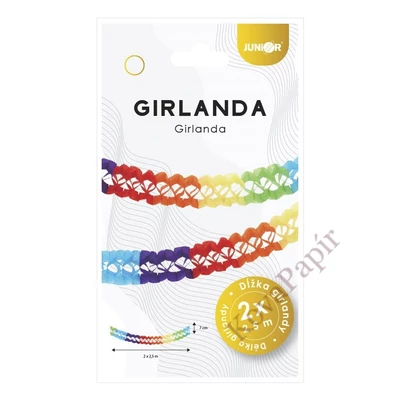 Girland JUNIOR színes papír multi-colour  0,70x2,5 m 2 db/csomag
