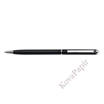 Golyóstoll ART CRYSTELLA fekete slim fehér SWAROVSKI® kristállyal 0,7mm kék