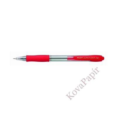 Golyóstoll PILOT Super Grip Ball Point Pen Fine nyomógombos piros