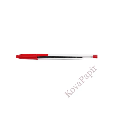 Golyóstoll eldobható kupakos 0,7mm piros
