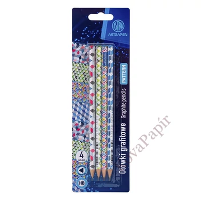 Grafitceruza ASTRA PEN Patterns háromszögletű HB 4 db/bliszter