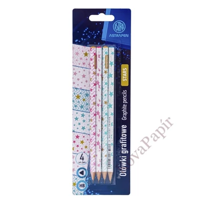 Grafitceruza ASTRA PEN Stars háromszögletű HB 4 db/bliszter
