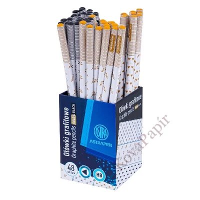 Grafitceruza ASTRA PEN gold-black háromszögletű HB 48 darabos