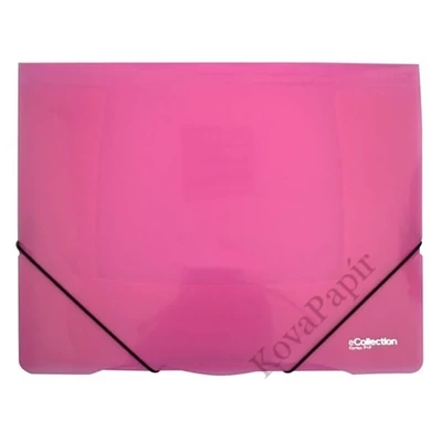 Gumis mappa E-COLLECTION A/4 műanyag pink