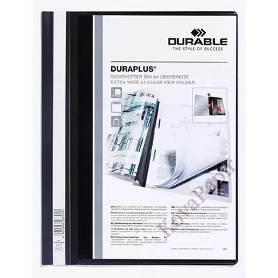Gyorsfűző DURABLE Duraplus A/4 széles panorámás fekete