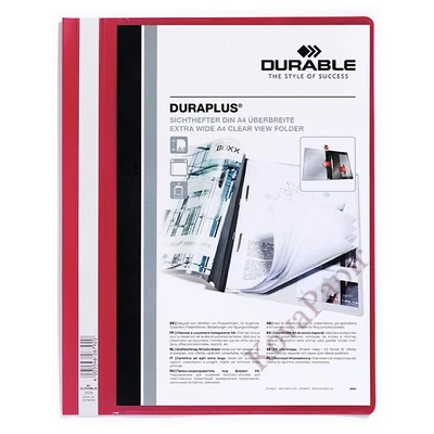 Gyorsfűző DURABLE Duraplus A/4 széles panorámás piros