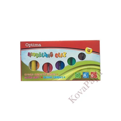 Gyurma OPTIMA színes 200 g 12 darabos