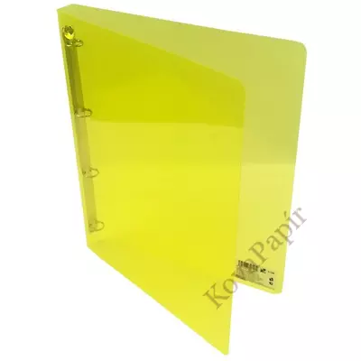 Gyűrűskönyv A/4 PP 20mm 4 gyűrű átlátszó sárga