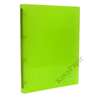 Gyűrűskönyv E-COLLECTION A/4 20 mm 4 gyűrű PP zöld