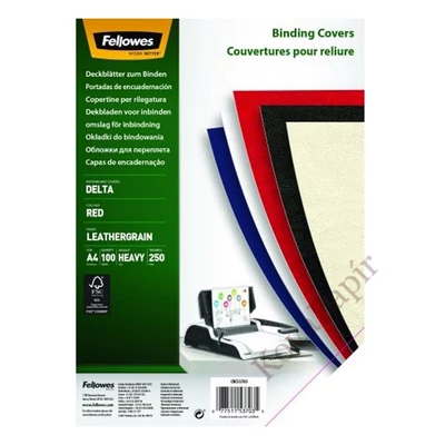 Hátlap FELLOWES Delta A/4 250 g matt bőrhatású piros 100/csom