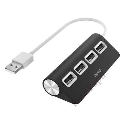 Kábel elosztó HAMA USB 2.0 + 4xUSB 2.0 fekete