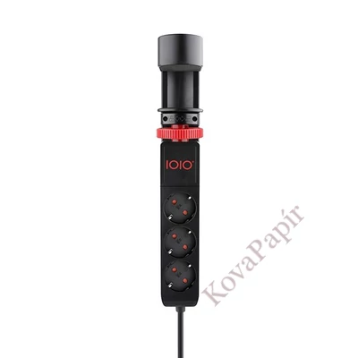 Kábel hosszabbító IOIO asztalhoz rögzíthető 3 aljzat 1,5m, 2xUSB-A, 1xUSB-C fekete