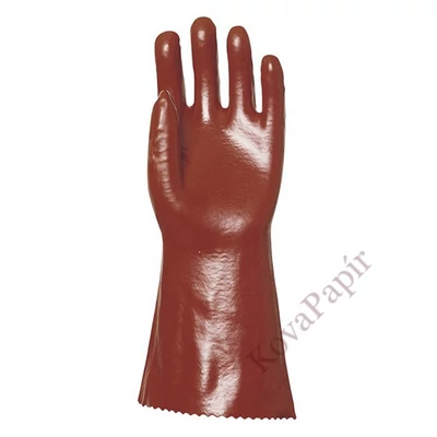 Kesztyű mártott COVERGUARD PVC vegyszerálló sav, lúg és olajálló piros 10-es 2 darab/pár