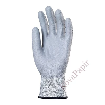 Kesztyű mártott COVERGUARD vágásbiztos HPPE PU tenyér szürke 7-es 2 darab/pár