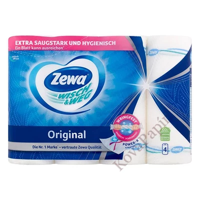 Kéztörlő tekercses háztartási ZEWA Wisch & Weg Original 8 tekercses 2 rétegű