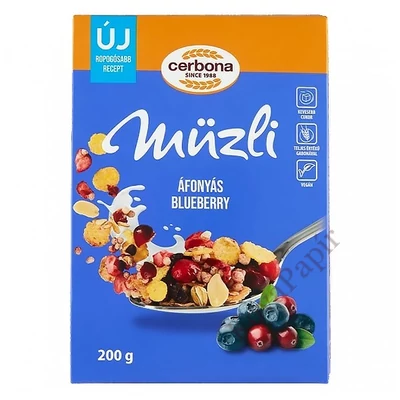 Müzli CERBONA áfonyás dobozos 200 g