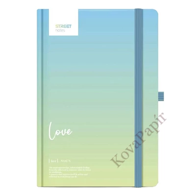 Jegyzetfüzet vonalas STREET Dictionary Love A/5 96 lapos gumis keményfedelű