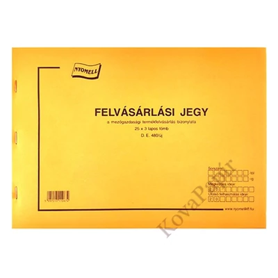 Nyomtatvány felvásárlási jegy mezőgazdasági A/4 25x3