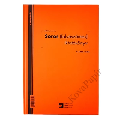 Nyomtatvány iktatókönyv PÁTRIA A/4 keményfedelű 100 lapos