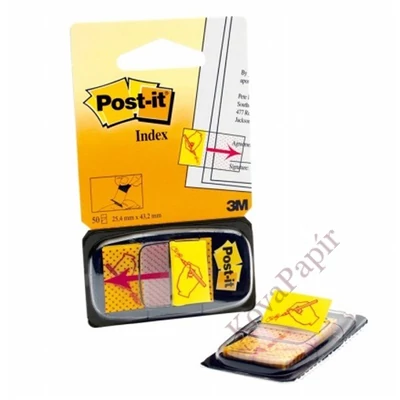 Oldaljelölő 3M Post-it 680-31 műanyag aláírás ikon 25x43mm