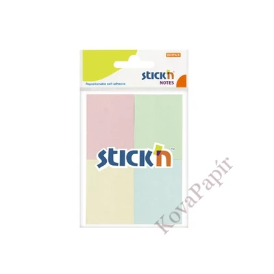 Öntapadós jegyzettömb STICK`N 38x51mm pasztell mix 4x50 lap