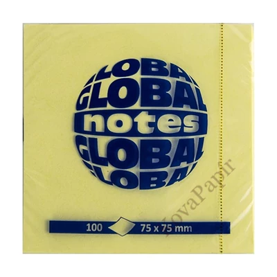 Öntapadós jegyzettömb GLOBAL Notes 3654-01 75x75mm sárga 100 lap