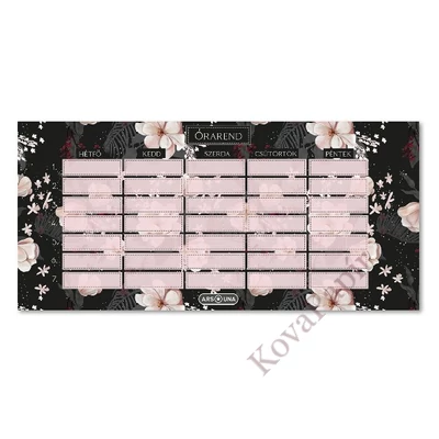 Órarend ARS UNA egylapos kétoldalas Flowery Black