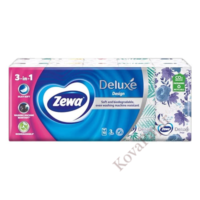 Papírzsebkendő ZEWA Deluxe Design 3 rétegű 10x10 darabos
