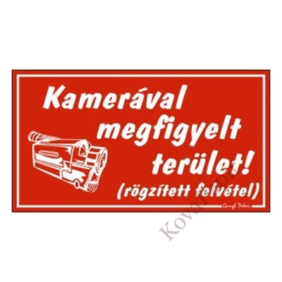 Piktogram Kamerával megfigyelt terület piros