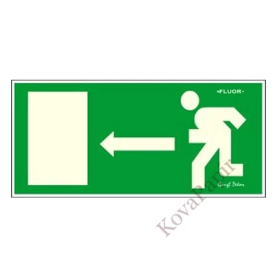 Piktogram Menekülési irány balra zöld (FLUOR.)