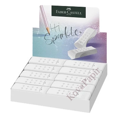 Radír FABER-CASTELL RollOn Sparkle pvc mentes fehér