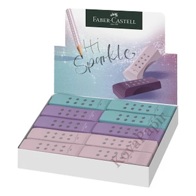 Radír FABER-CASTELL RollOn Sparkle pvc mentes vegyes színekben