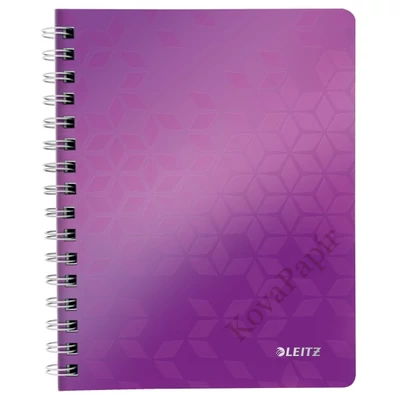 Spirálfüzet kockás LEITZ Wow A/5 80 lapos lila