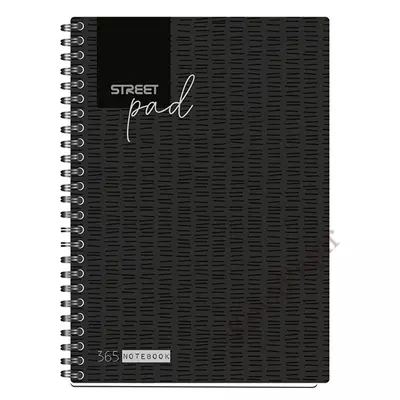 Spirálfüzet STREET Pad A/5 kockás 100 lapos fekete