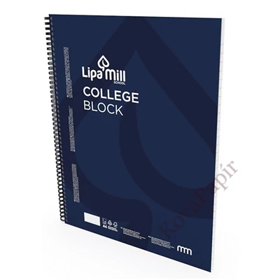 Spirálfüzet kockás LIPAMILL A/4 70 lapos College block