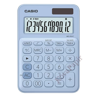 Számológép asztali CASIO MS 20 UC 12 digit világoskék