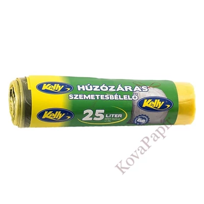 Szemeteszsák KELLY 25L húzózáras 50x55 cm 15 darabos
