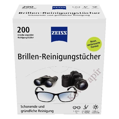 Szemüvegtörlő kendő ZEISS nedves 200 darabos