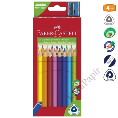 Színes ceruza FABER-CASTELL Junior háromszögletű 20 darabos