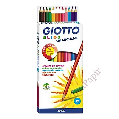 Színes ceruza GIOTTO Elios Wood Free háromszögletű 12 darabos