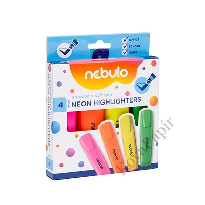 Szövegkiemelő NEBULO neon 4 szín készlet