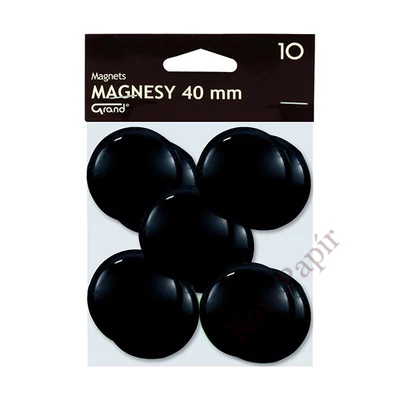 Táblamágnes GRAND 40 mm fekete 10 darabos