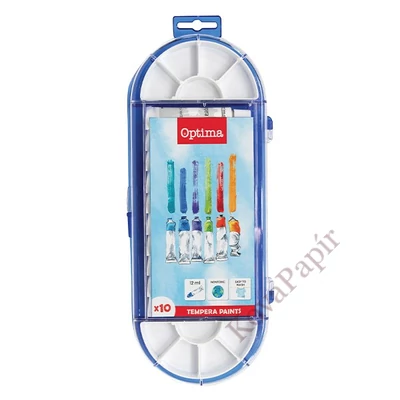 Tempera OPTIMA 10 ml színes színkeverő palettával 10 darabos