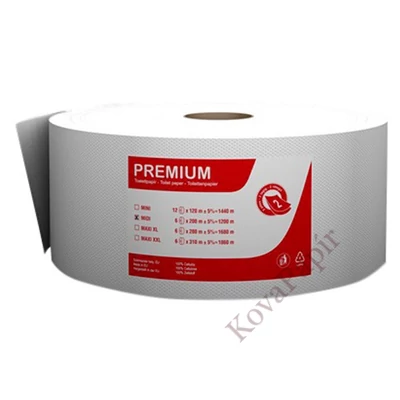 Toalettpapír FORTUNA Premium Jumbo midi 23 cm 2 rétegű 244 m hófehér 6 tekercs/csomag