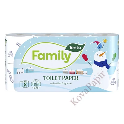 Toalettpapír TENTO Family Christmas white fehér 8 tekercses 3 rétegű