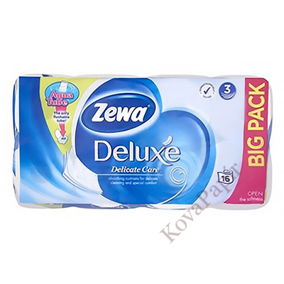 Toalettpapír ZEWA Deluxe 3 rétegű 16 tekercses Pure White